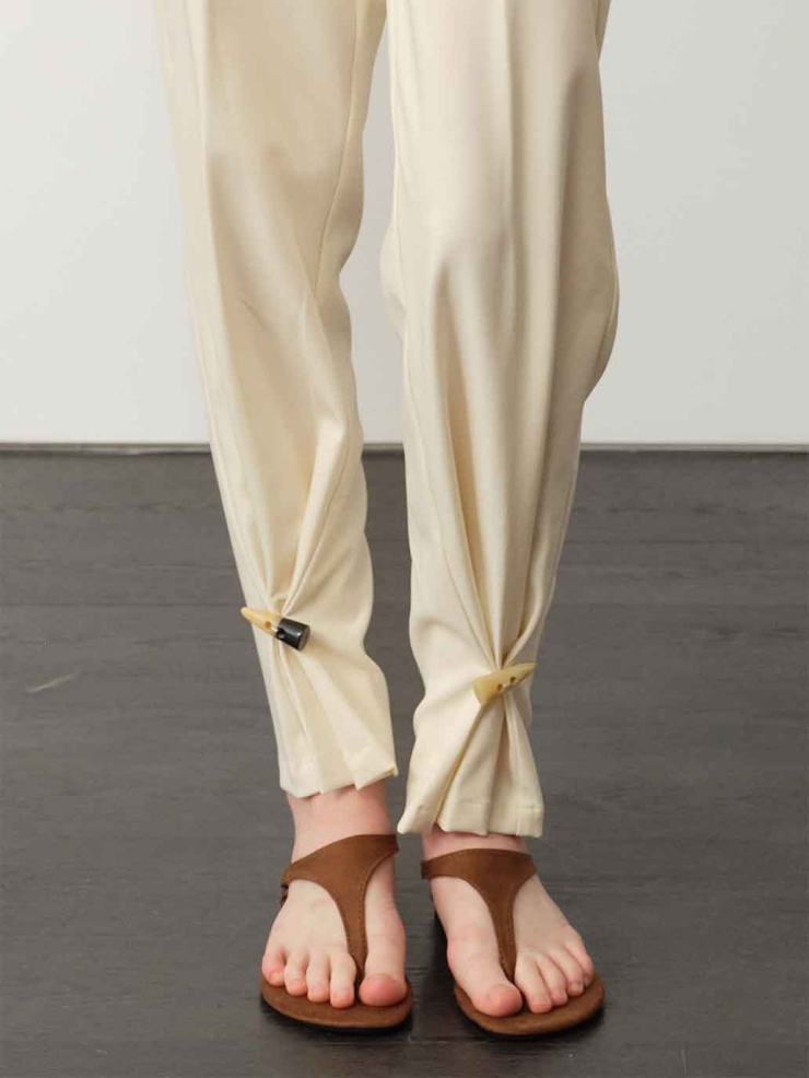 Apricot Starry Gathered-Cuff Trousers