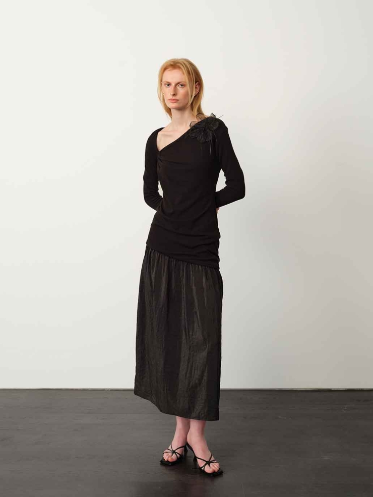 Black Twisted Sheer Maxi Dress