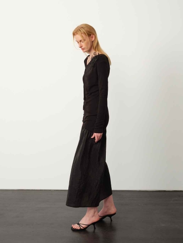 Black Twisted Sheer Maxi Dress