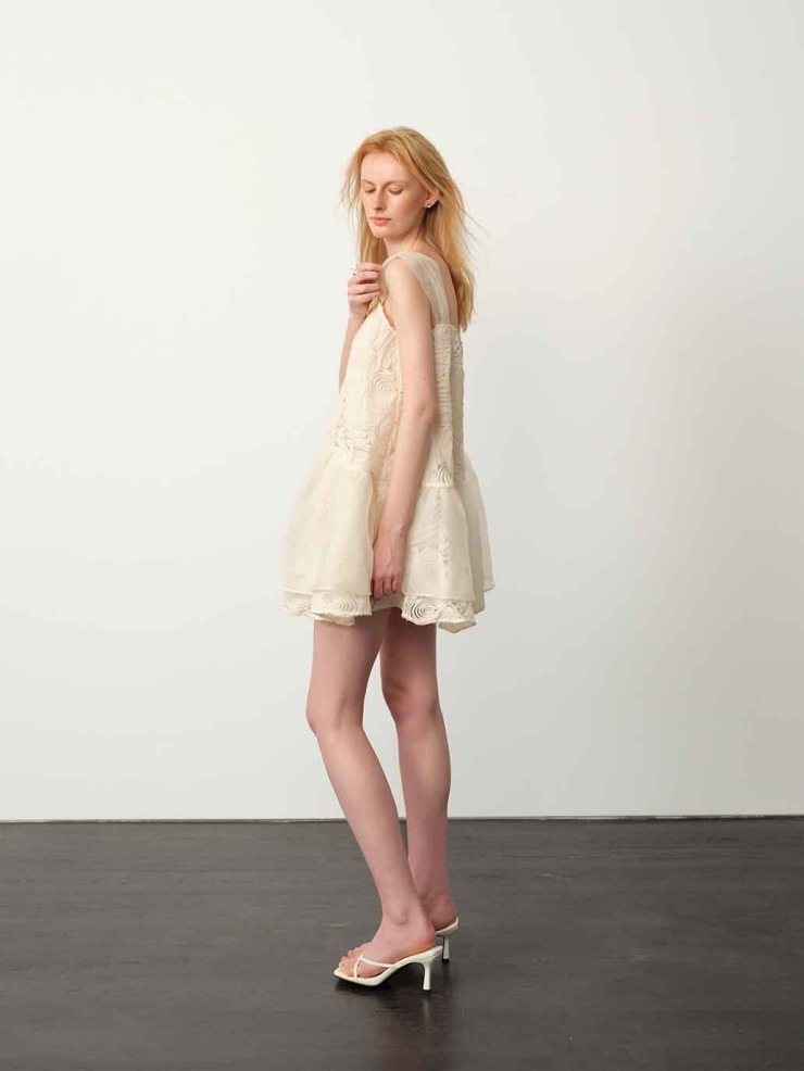 Apricot Jacquard Cami Mini Dress