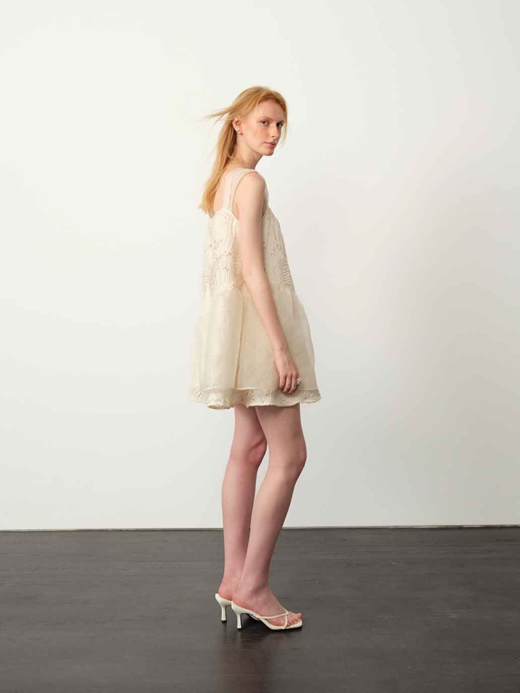 Apricot Jacquard Cami Mini Dress