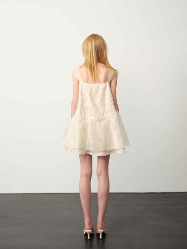 Apricot Jacquard Cami Mini Dress