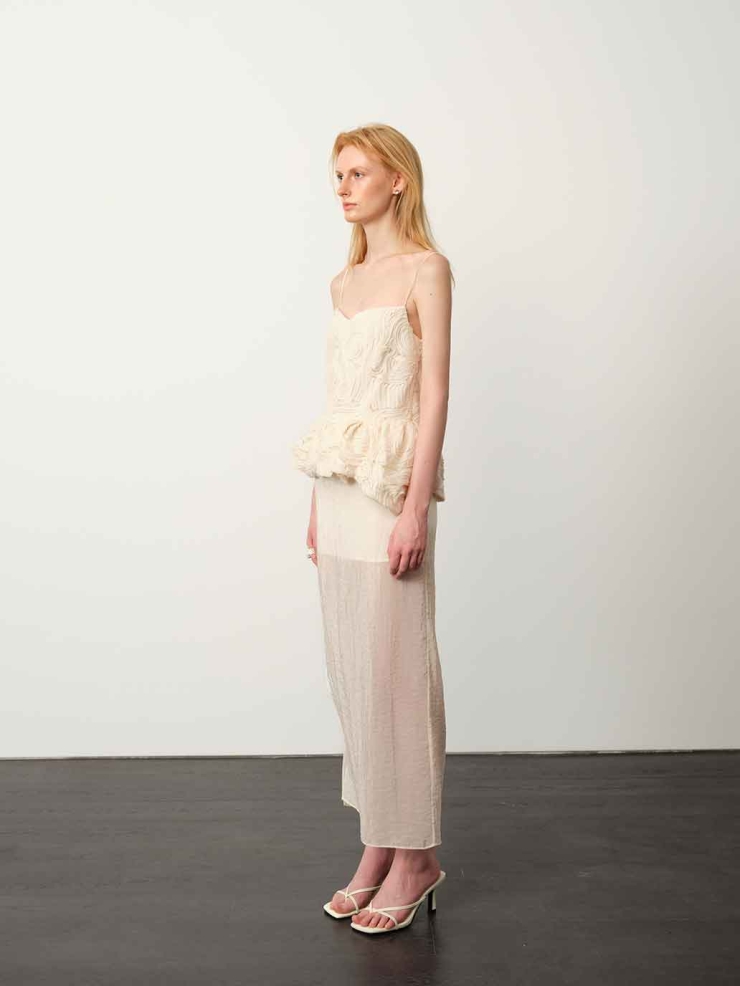 Apricot Jacquard Cami Dress