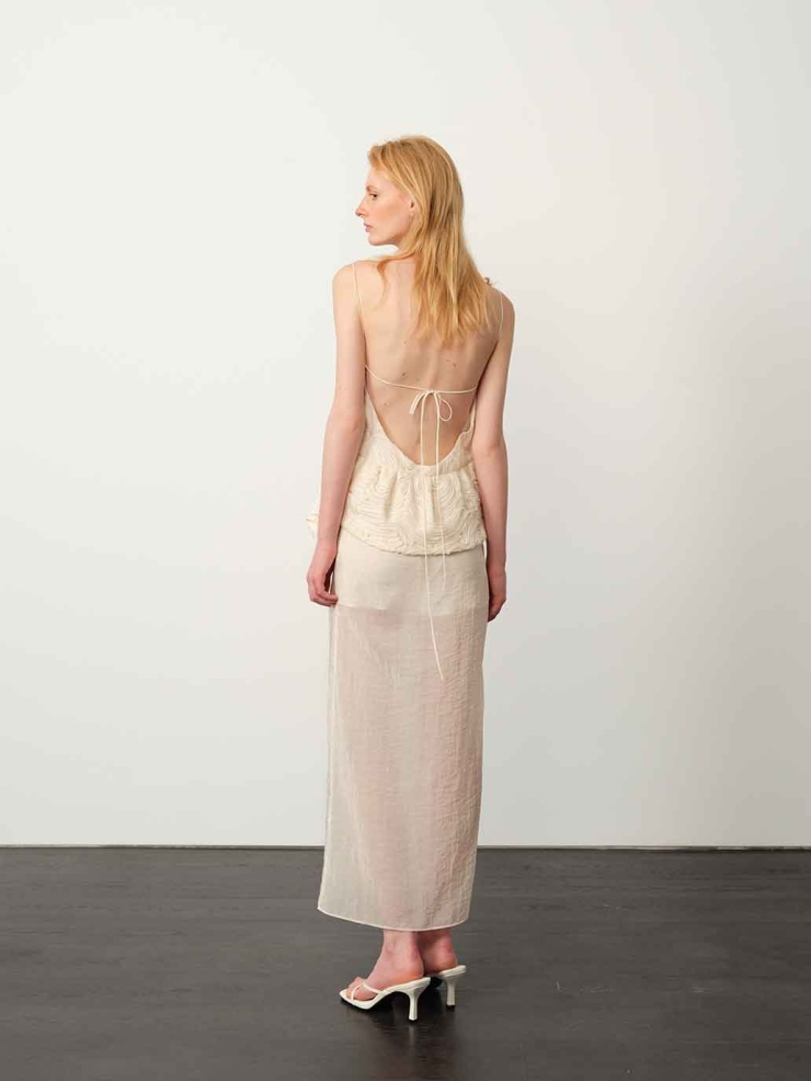 Apricot Jacquard Cami Dress