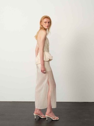 Apricot Jacquard Cami Dress