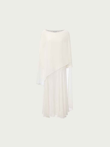 White Chiffon Panel Maxi Dress