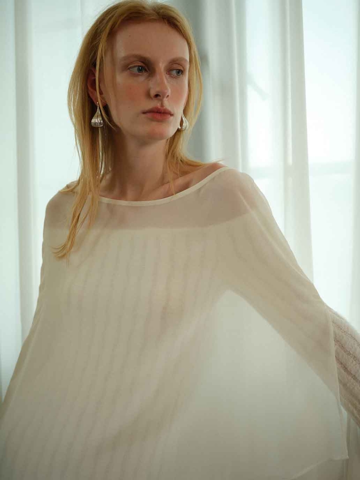 White Chiffon Panel Maxi Dress