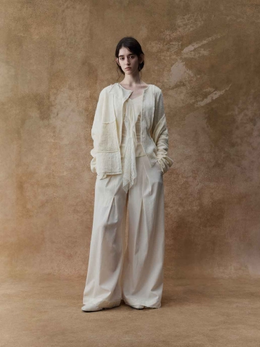 White Patchwork Relaxed-Fit Cardigan