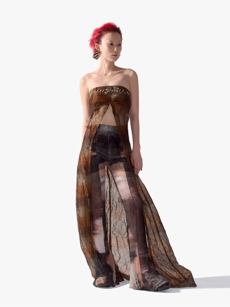 YUEQIQI "Terrarium" Tulle Flaires Trousers