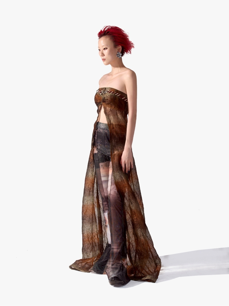 YUEQIQI "Terrarium" Tulle Flaires Trousers