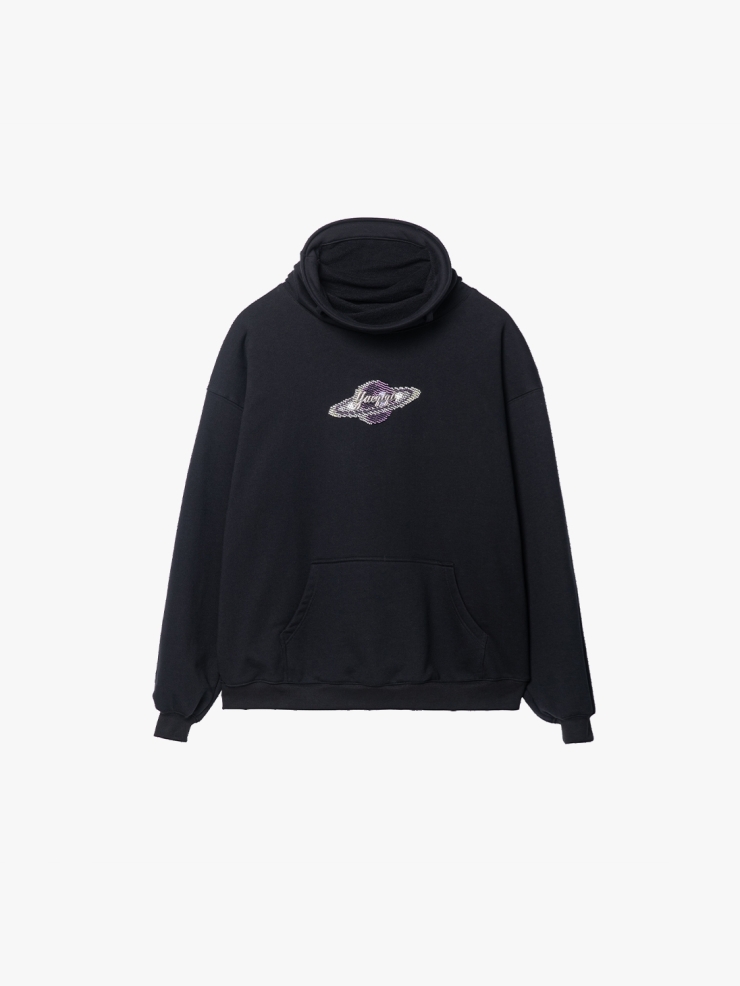 YUEQIQI Space Collar Hoodie With Beaded Plant