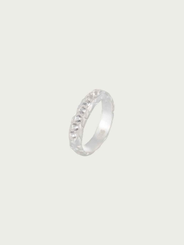 Channel-set White Gem Ring