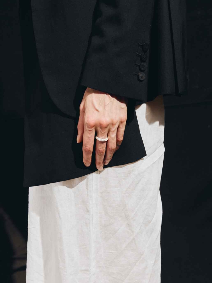 Channel-set White Gem Ring