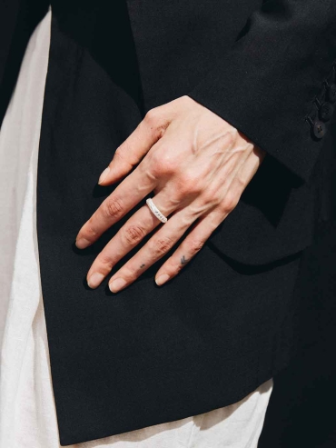 Channel-set White Gem Ring