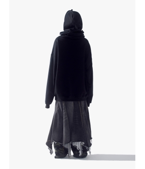 YUEQIQI Space Collar Hoodie With Beaded Plant