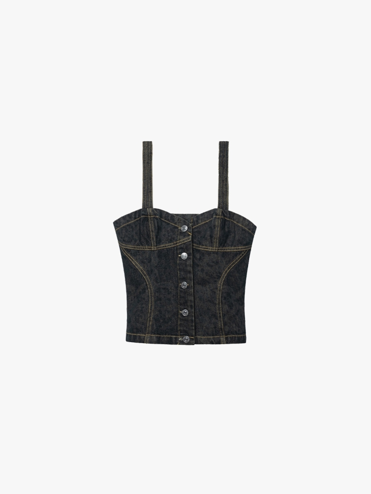 YUEQIQI Denim "LOVE" Tank Top