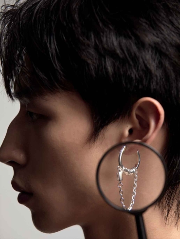 Curved Edge Earring-Single