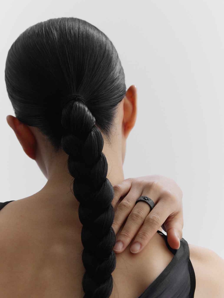 Black Classic Satin Wide Ring