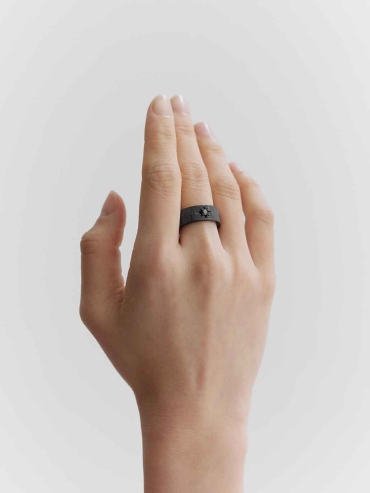 Black Classic Satin Wide Ring