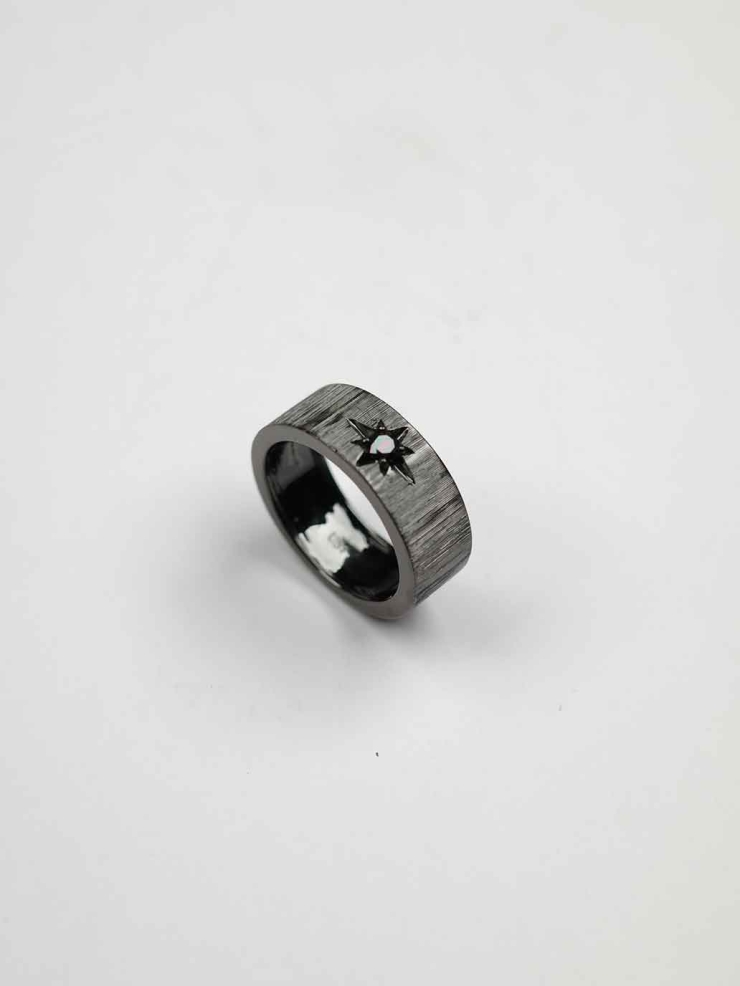 Black Classic Satin Wide Ring