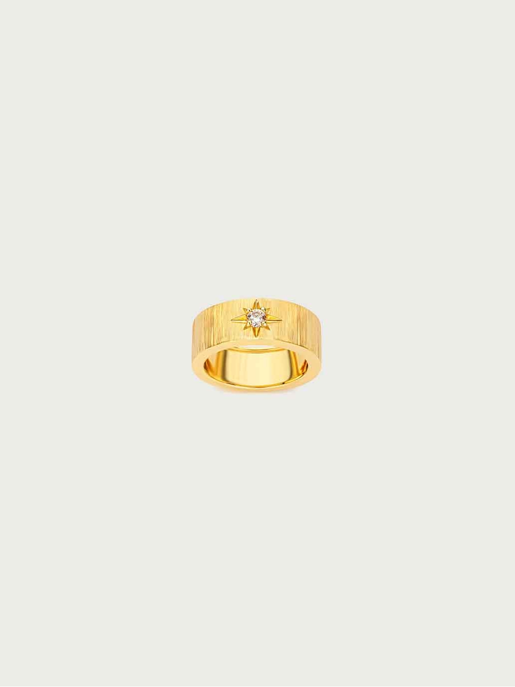 Gold Classic Satin Wide Ring