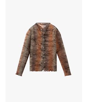 YUEQIQI Copper Tulle Pin Cardigan