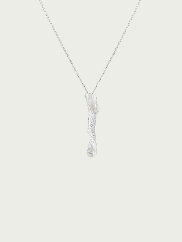 Silver Tree Line Diamond Necklace