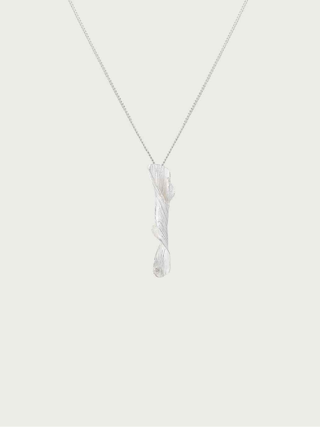 Silver Tree Line Diamond Necklace