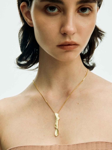 Gold Tree Line Diamond Necklace