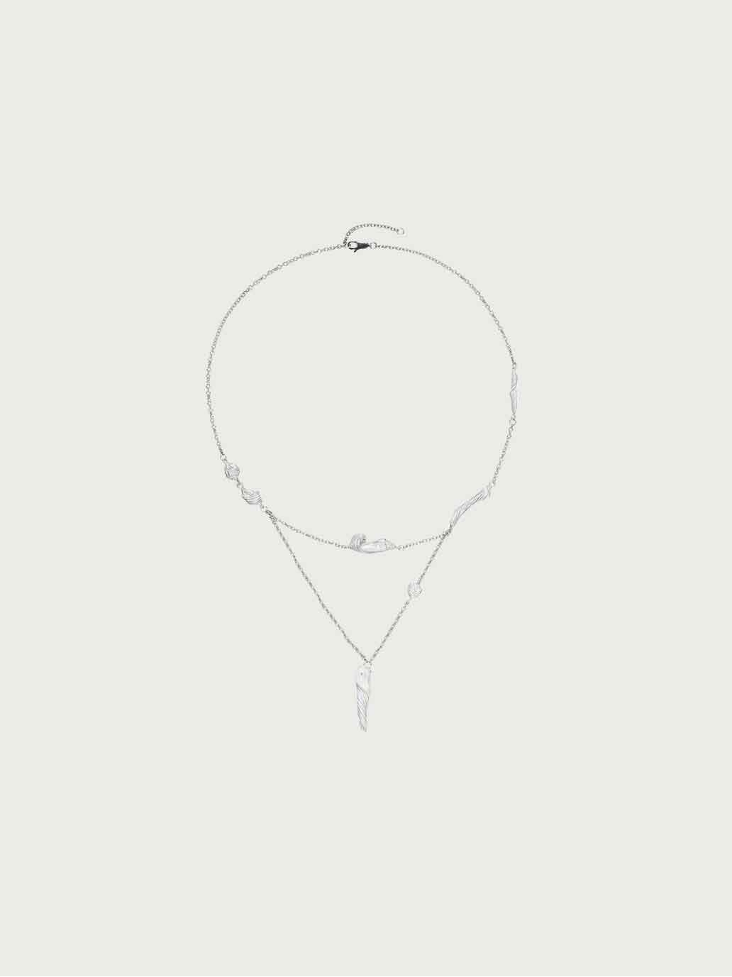 Silver Linear Segment Necklace