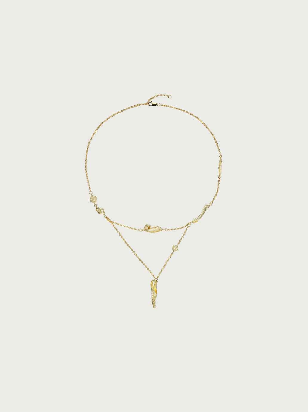 Gold Linear Segment Necklace
