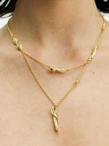 Gold Linear Segment Necklace