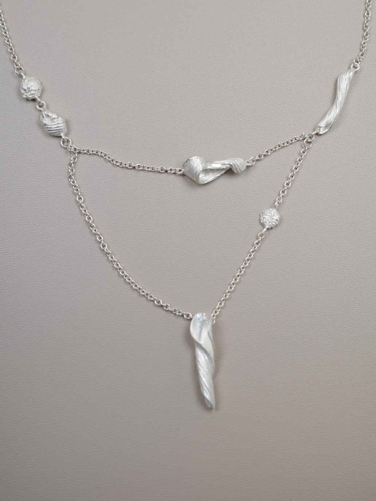Silver Linear Segment Necklace