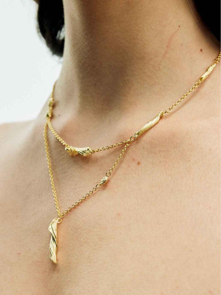 Gold Linear Segment Necklace