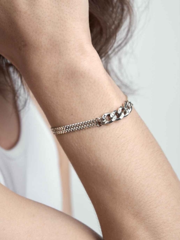Textured Link Chain Bracelet