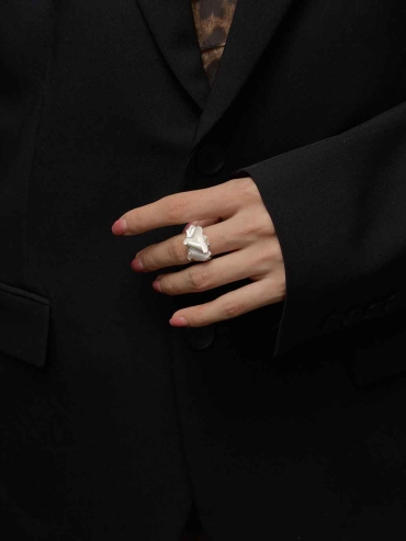 Satin 3D Flower Ring