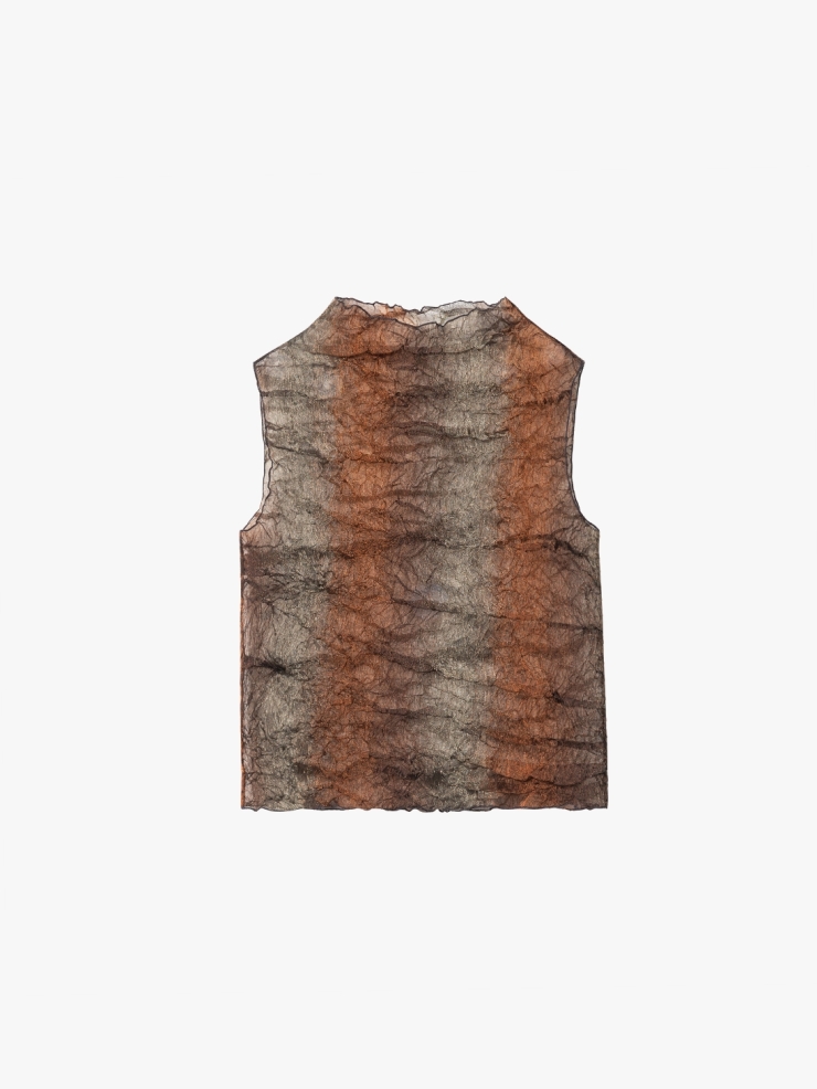 YUEQIQI Copper Tulle Tank Top