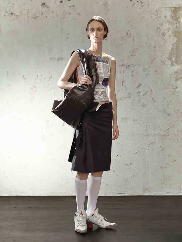 Black&Stripe Asymmetric Skirt