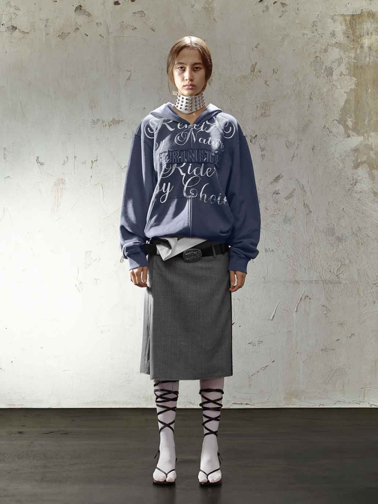 Blue Loose Zip Hoodie