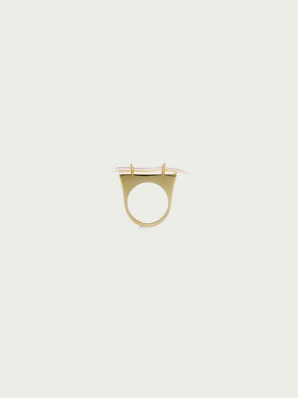 Gold Floating Pearl Ring