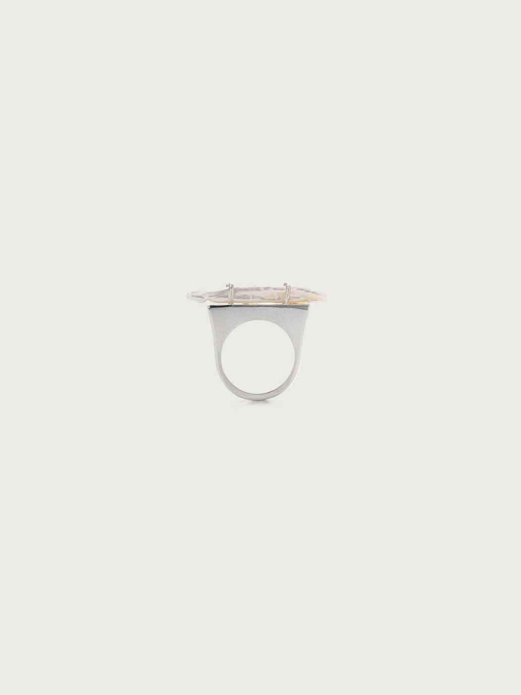 Silver Floating Pearl Ring