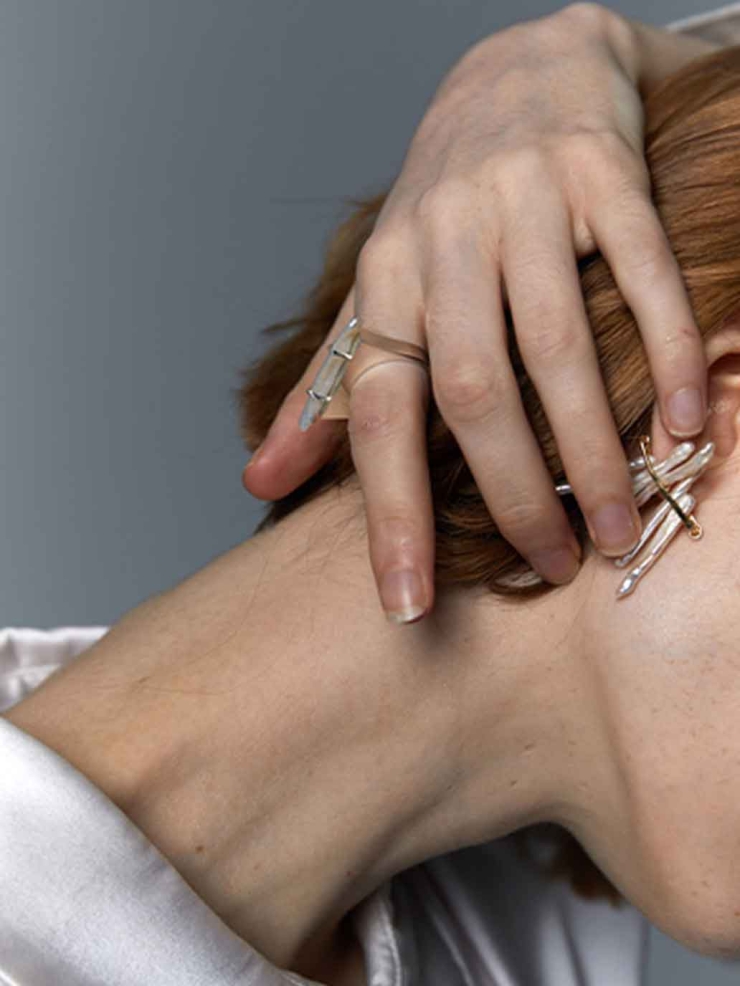 Silver Floating Pearl Ring