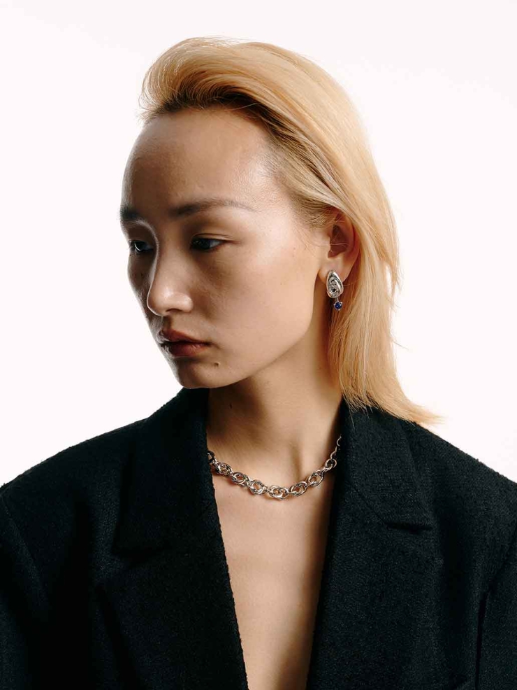 Silver Whirling Rock Pendant Necklace