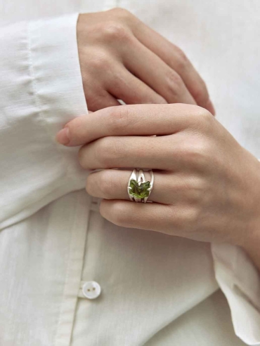 Silver Silk Thread Open Ring