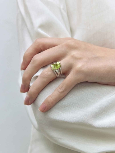 Silver Silk Thread Open Ring