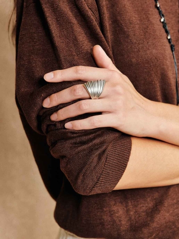 Silver Palm Leaf Ring