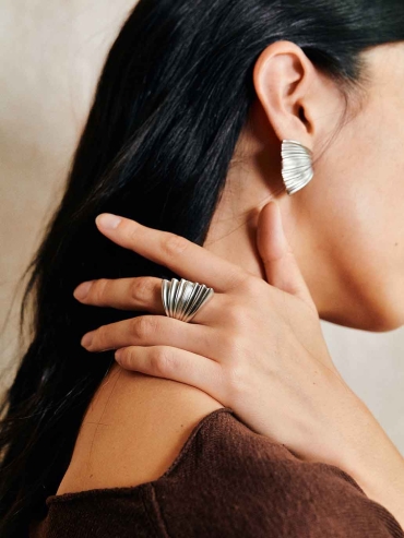 Silver Palm Leaf Ring