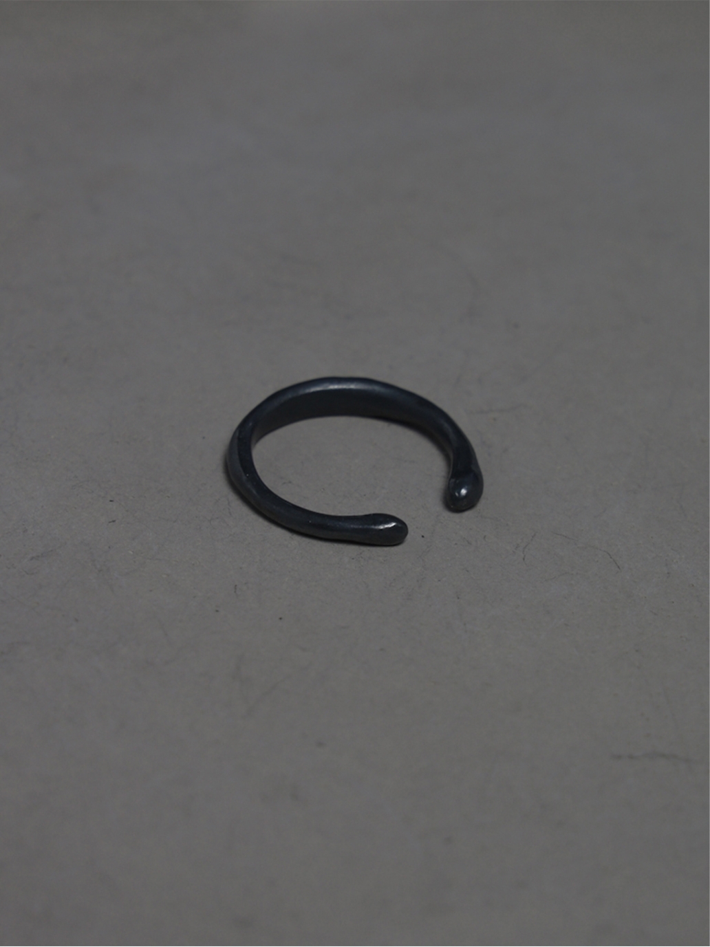 Round Not Round - Black Petit Citrine Silver Ring