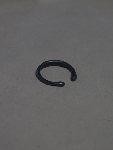 Round Not Round - Black Petit Citrine Silver Ring