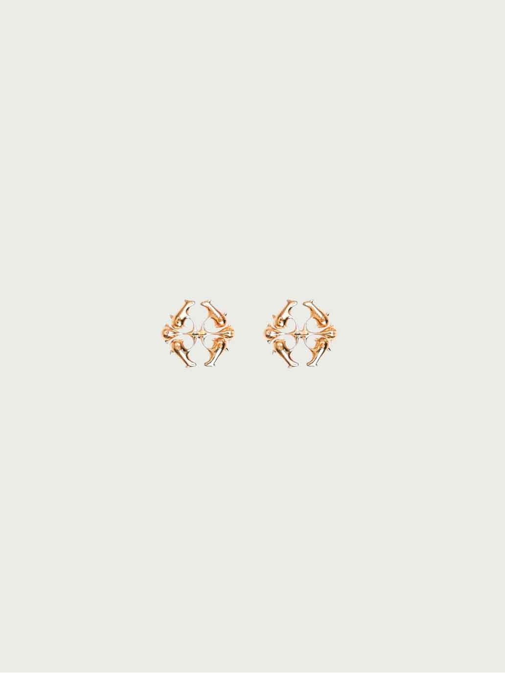 Gold Logo Spikes Earrings